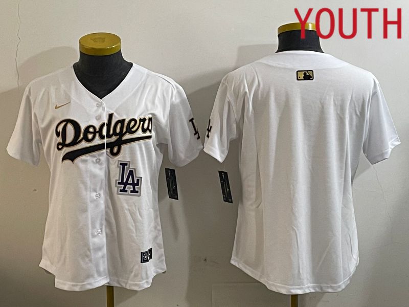 Youth Los Angeles Dodgers Blank White Game 2024 Nike MLB Jersey style 1205